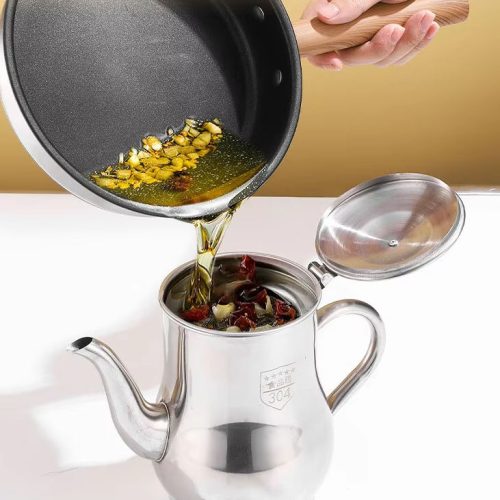 1L Stainless Steel Grease Container With Strainer – Oil Saver Kitchen Keeper BD