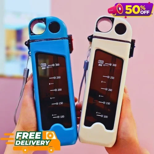 Trendy Square Straw Water Bottle 350ml